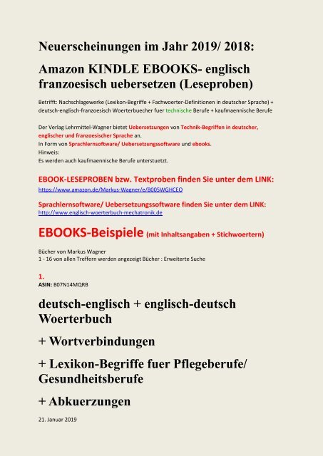 Ebook-Angebot: englisch franzoesisch uebersetzen + dolmetschen
