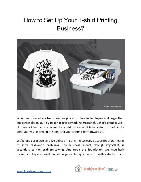 T-shirt Printing Business