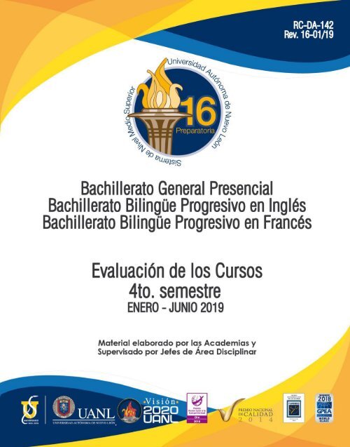 Evaluación de los Cursos 4to Semestre