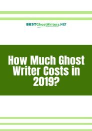 How Much Ghost Writer Costs in 2019?