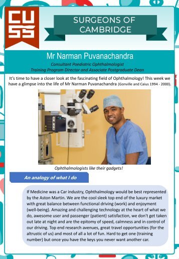 Surgeons of Cambridge #6 - Mr Narman Puvanachandra