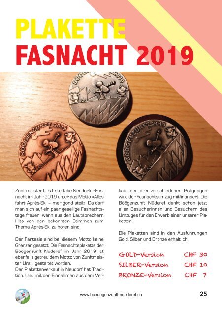 Umzugsprogramm Fasnachtsumzug Neudorf 2019