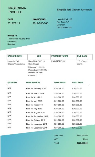 PROFORMA INVOICE003