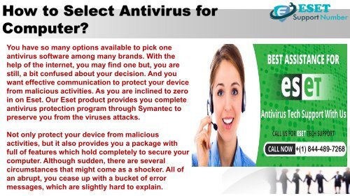 Eset antivirus support number 