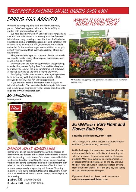 Mr Middleton Garden Shop Spring Plant &amp; Bulb Catalog 2019
