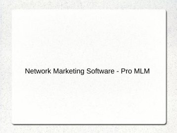 Network Marketing Software