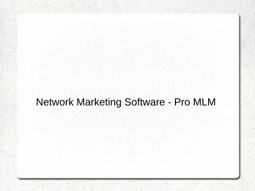 Network Marketing Software