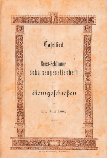 Tafellied Schützenkönig 1882