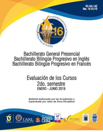 Evaluación de los Cursos 2do Semestre