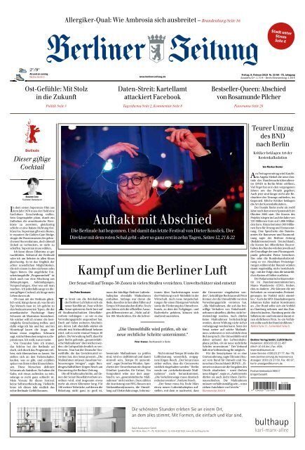 Berliner Zeitung 08.02.2019 Berlinale Organisator Dieter Kosslick verzichtet zur