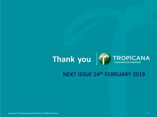 Tropicana Bulletin Issue 06, 2019