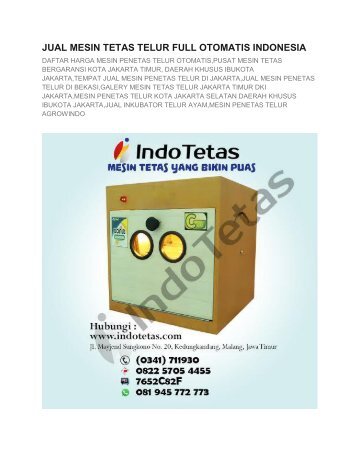 HARGA MESIN PENETAS TELUR AYAM DI JAKARTA