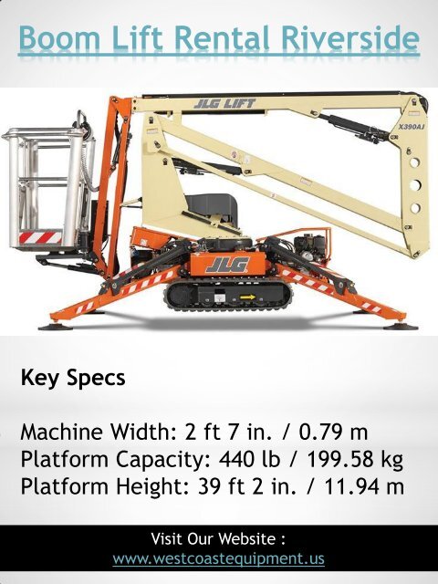 Boom Lift Rental San Bernardino|westcoastequipment.us|1-9512562040