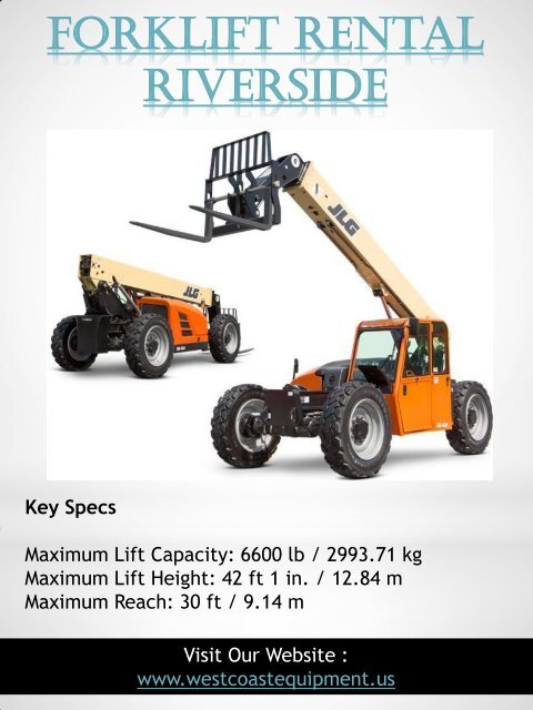 Boom Lift Rental San Bernardino|westcoastequipment.us|1-9512562040