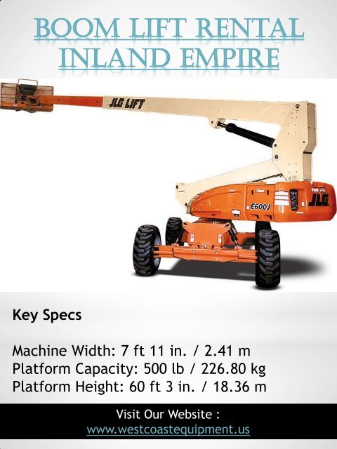 Boom Lift Rental San Bernardino|westcoastequipment.us|1-9512562040