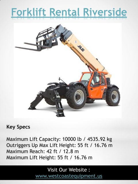 Boom Lift Rental San Bernardino|westcoastequipment.us|1-9512562040
