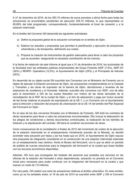 Informe de Fiscalización de la actividad de las sociedades públicas de integración del ferrocarril participadas por ADIF-Alta Velocidad, a 31 de diciembre de 2016