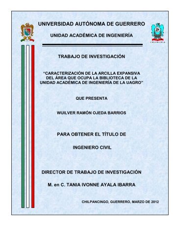 TRABAJO DE INVESTIGACION CARACTERIZACION DE LA ARCILLA EXPANSIVA