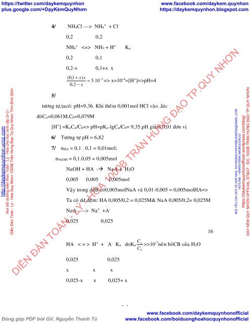 MỘT SỐ VẤN ĐỀ VỀ pH CỦA DUNG DỊCH DÙNG TRONG VIỆC BỒI DƯỠNG HỌC SINH GIỎI MÔN HÓA HỌC TRUNG HỌC PHỔ THÔNG