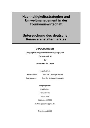 Nachhaltigkeitsstrategien und Umweltmanagement in der ...