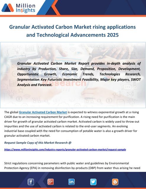 Granular Activated Carbon Market rising applications and Technological Advancements 2025