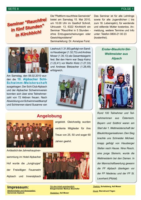 Informationsblatt - Alpbach