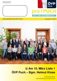 pro!PUCH - Wahlzeitung - ÖVP Puch - Bgm. Helmut Klose - Wahl 2019
