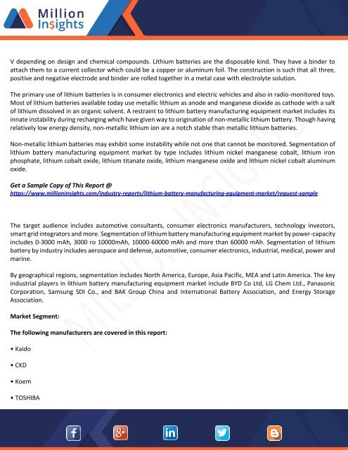 Lithium Battery Manufacturing Equipment Market Manufacturers, Suppliers and Top Key Players Analysis up to 2018-2025 Forecast