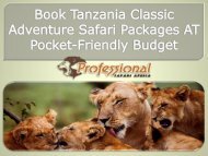 Book Tanzania Classic Adventure Safari Packages AT Pocket-Friendly Budget 
