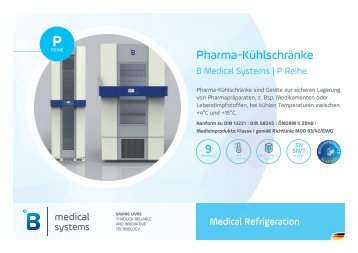 B Medical Systems Pharma-Kühlschränke P Reihe