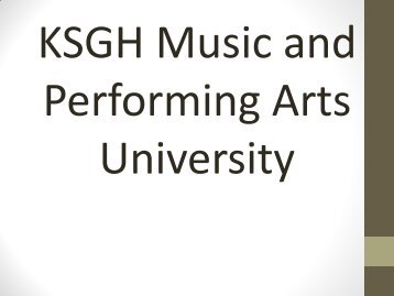 KSGH Music and Performing Arts University Admission Open Apply Online Courses