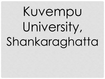 Kuvempu University, Shankaraghatta BSC MSC BBA BTECH MTECH BCOM