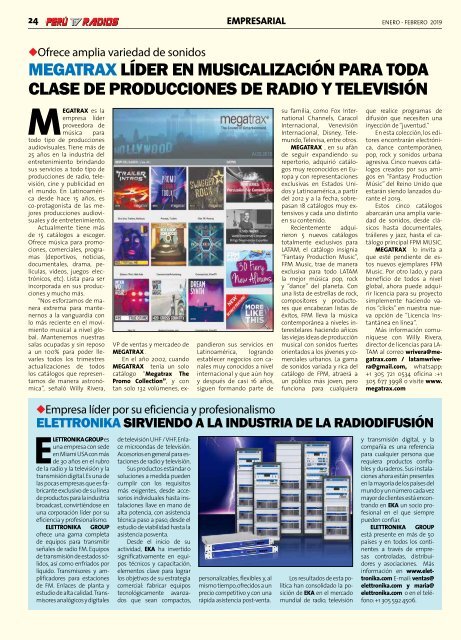 REVISTA PERÚ TV RADIOS EDICIÓN ENE - FEB 2019 ok