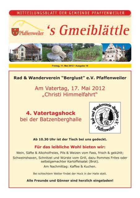 Rad & Wanderverein â€œBerglustâ€ eV Pfaffenweiler - Suedlicht GmbH