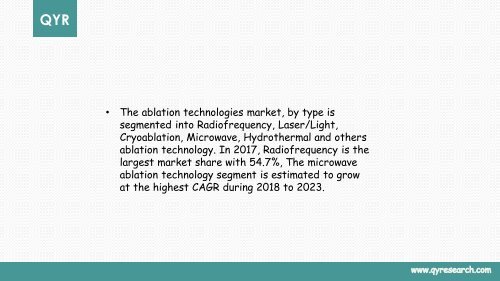 Global Ablation Technologies market will reach 5720 million US$ by the end of 2025