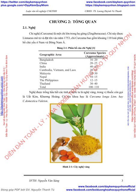 Trích ly hợp chất curcuminoid trong củ nghệ vàng và tạo hệ liposome từ dịch chiết này (2017)