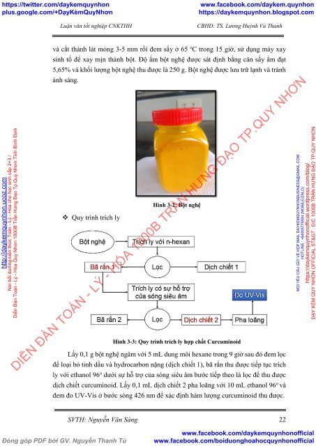 Trích ly hợp chất curcuminoid trong củ nghệ vàng và tạo hệ liposome từ dịch chiết này (2017)