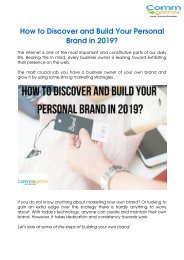 How to Discover and Build Your Personal Brand in 2019?