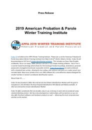 2019 American Probation & Parole Winter Training Institute