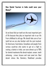 How Dental Tourism in India could save your money