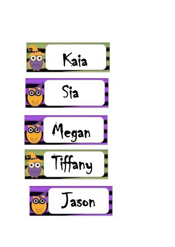 halloween name tags