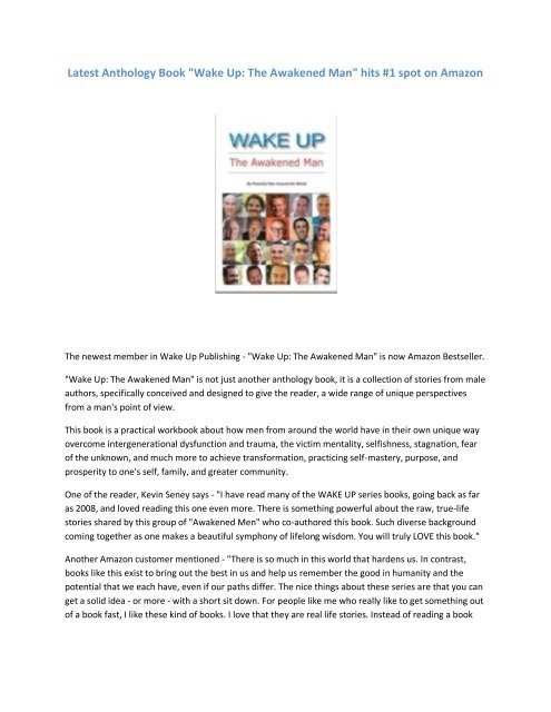 Latest Anthology Book Wake Up The Awakened Man Hits 1 Spot On Amazon