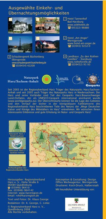 Vom Kaiserweg zur Pfalz Bodfeld - Regionalverband Harz e.V.