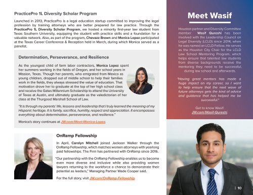 Jackson Walker Diversity & Inclusion Annual Report 2018: Igniting Change