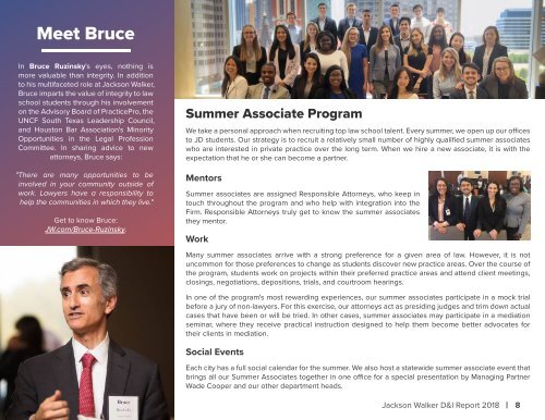 Jackson Walker Diversity & Inclusion Annual Report 2018: Igniting Change