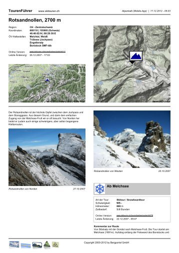 Rotsandnollen, 2700 m - Bergportal.ch