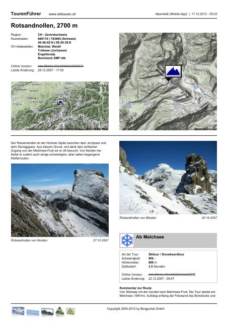 Rotsandnollen, 2700 m - Bergportal.ch