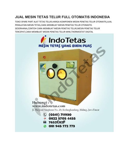 JUAL KOMPONEN ALAT PENETAS TELUR -0822-5705-4455