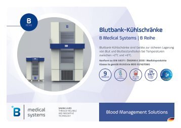 B Medical Systems Blutbank-Kühlschränke
