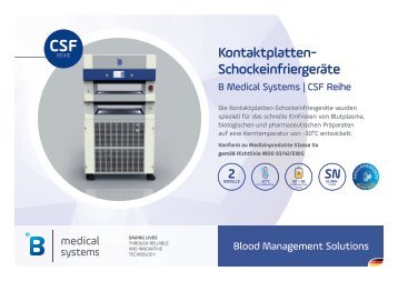 B Medical Systems Kontaktplatten-Schockeinfriergeräte